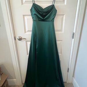 Windsor Emerald Satin Maxi Dress